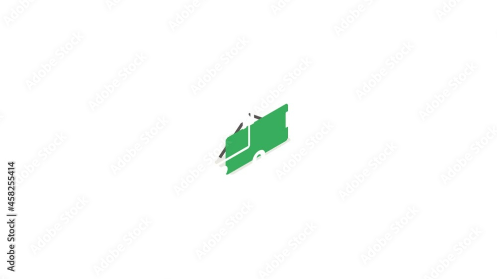 Poster sign open icon animation isometric best object on white backgound