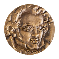 Jubilee medal of the famous Austrian composer Franz Peter Schubert.