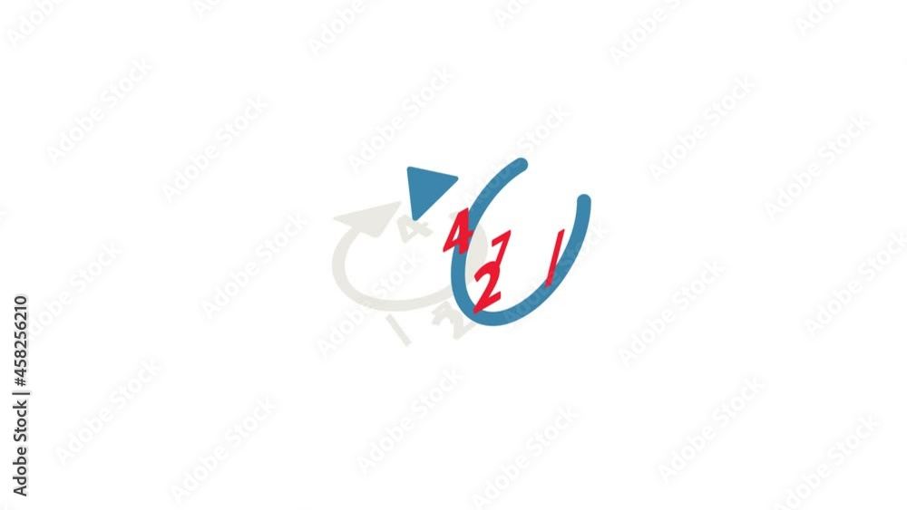 Poster round clock support icon animation isometric best object on white backgound