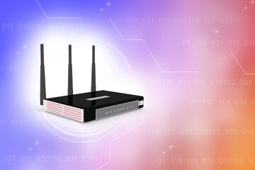 3d illustration modem internet wireless rj 45 technology concept
