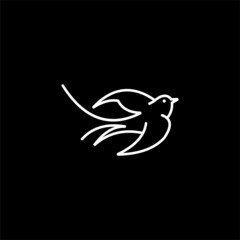 Flying bird Logo Design Vector Illustration, Abstract flying bird logo design template vector image, Flying bird image logo