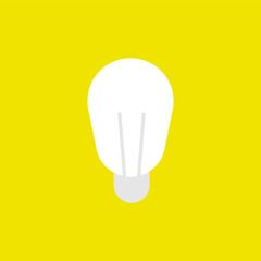 Light bulb icon. Energy symbol vector design. Yellow background.