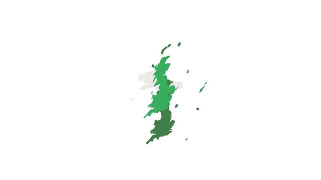 Map of Great Britain icon animation isometric best object on white backgound