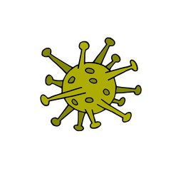 Virus. Mandatory vaccination. Coronavirus. Covid-19. Flu. Infection. Disease. Pandemic. Epidemic. Freehand drawing. Doodle vector illustration.