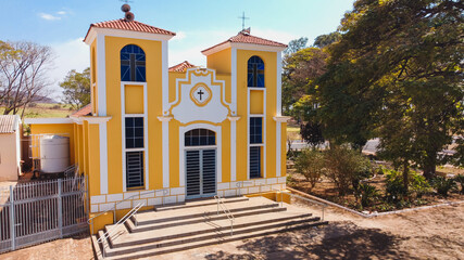 Luís Antonio São Paulo Brazil - August 09 2021: Parish Church of Santa Luzia in the city of Luís...