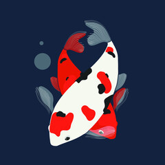 Vector Illustration Of Koi Fish - 458258217