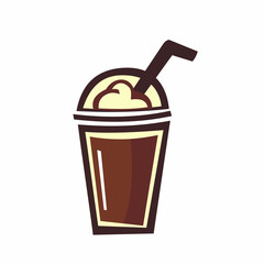 cappucino drink plastic glass vector design