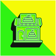 Bakery Green and yellow modern 3d vector icon logo
