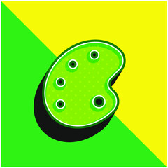 Artist Palette Green and yellow modern 3d vector icon logo