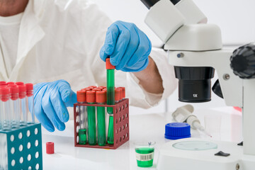 Scientific experiment in the laboratory of biological chemistry..Biochemistry, biophysics, and...