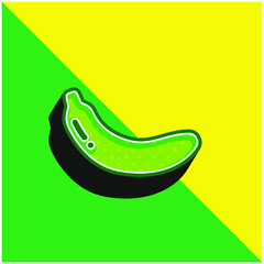Banana Green and yellow modern 3d vector icon logo