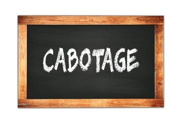 Obraz premium CABOTAGE text written on wooden frame school blackboard.