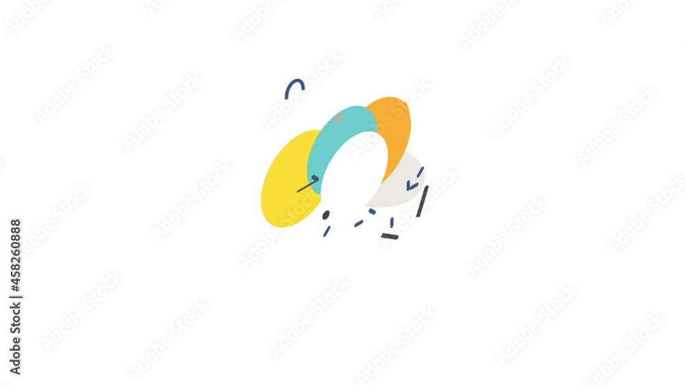 Poster wall clock with a loop icon animation isometric best object on white backgound