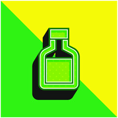 Bottle Green and yellow modern 3d vector icon logo