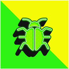 Big Bug Green and yellow modern 3d vector icon logo