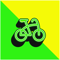 Bicycle Green and yellow modern 3d vector icon logo