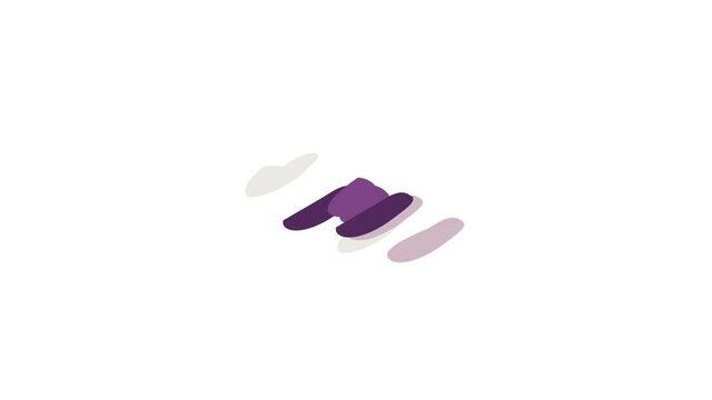 Pair of slippers icon animation isometric best object on white backgound