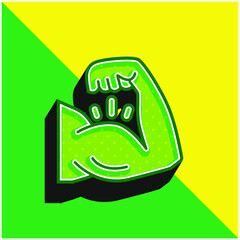 Bodybuilding Green and yellow modern 3d vector icon logo