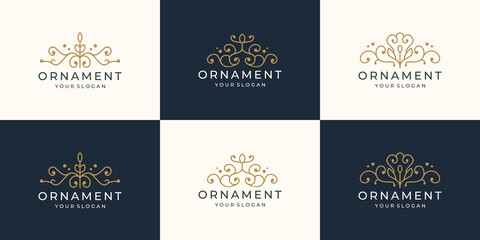 creative luxury linear style ornamental logo inspiration.