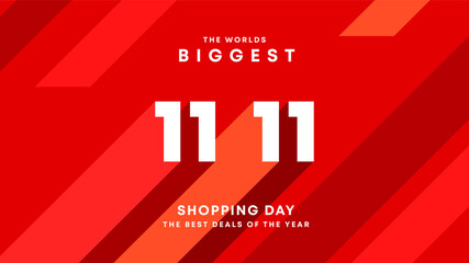 World Biggest Shopping Festival Big Sale 11-11 and 12-12 Abstract Modern Banner Design Vector Editable Template  