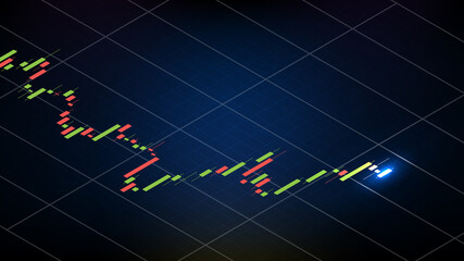 abstract background of stock market red and green indicator candle graph