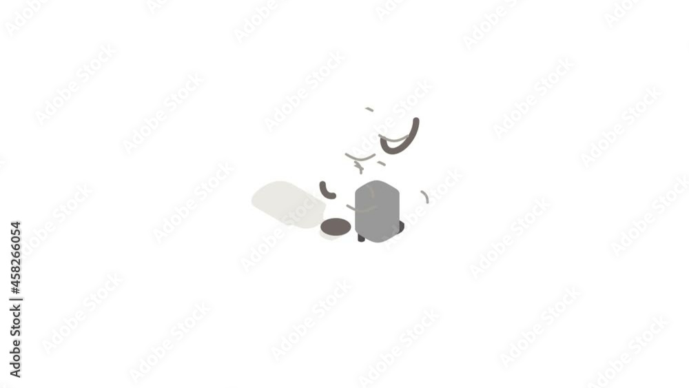 Poster retro microphone icon animation isometric best object on white backgound