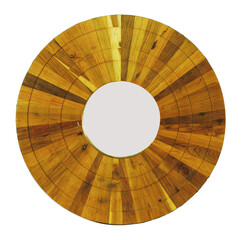 circle mirror with big wood frames