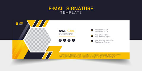 Email signature modern template design layout. Emailers personal business minimalist personal web social media cover.