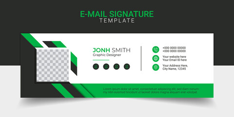 Email signature modern template design layout. Emailers personal business minimalist personal web social media cover.