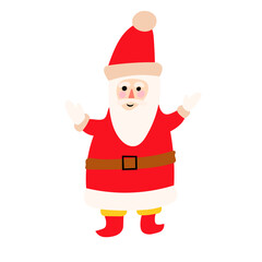 Christmas and new year colorful clipart with Santa Claus. Bright vector decor for web and print. 