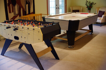 foosball table in gaming room