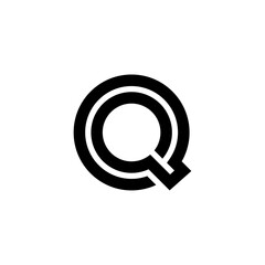 One Thick Line Letter Logotype Q