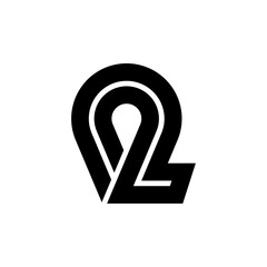Vector Logo Letter L Marker Pin Long L