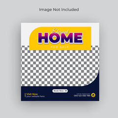 Obraz premium Modern home for sale real estate instagram post social media banner and web banner Template