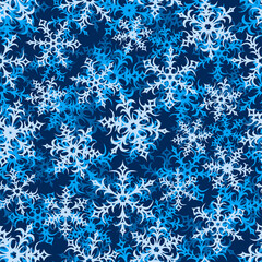 snowflakes seamless pattern. christmas texture for fabric, wrapping, wallpaper. Decorative print. Vector illustration