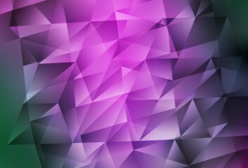 Light Pink, Green vector template with crystals, triangles.