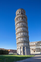 Pisa, Italy, the famous Leaning Tower of Pisa. The Square of Miracles Pisa, nobody