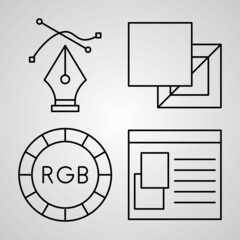  Simple Set of Graphic Designer Vector Line Icons