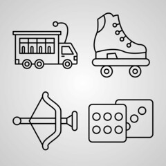 Collection of Toy Shop Symbols in Outline Style