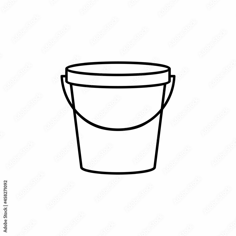 Poster bucket outline icon. linear style sign for mobile concept and web design. pail simple line vector ic