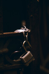 close up of abandoned lock