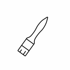 Paint brush line icon, outline vector sign, linear style pictogram isolated on white. Vector illustration. Eps10