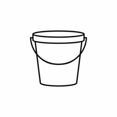 Bucket outline icon. linear style sign for mobile concept and web design. Pail simple line vector icon. Web design, mobile app. Vector illustration. Eps10