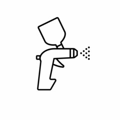 Paint spray gun outline icon. Airbrush car paint simple line vector icon. Symbol, logo illustration. Web design, mobile app. Eps10