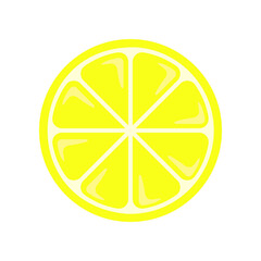 Lemon slice, colored icon on a transparent background