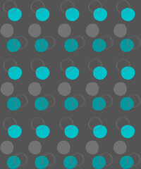 Green and gray balls dark gray background seamless pattern with circles