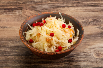 Sauerkraut with cranberry in the bowl
