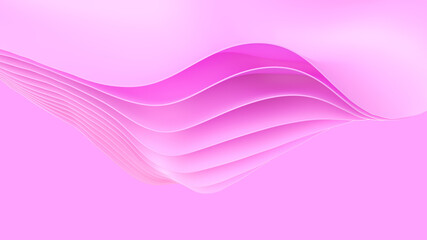 Abstract pink fashion background. Curvy layers wallpaper. 3d rendering
