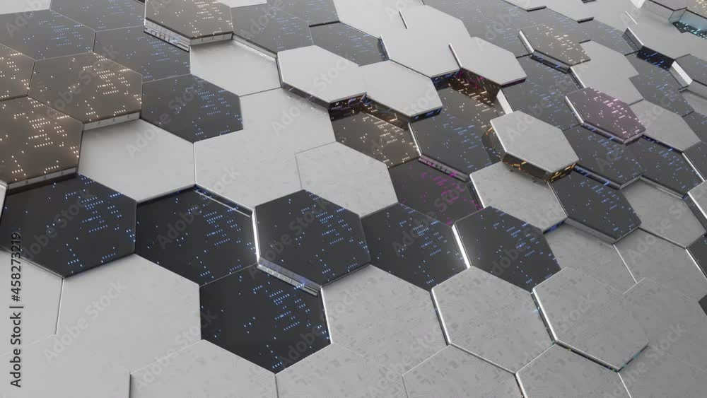 Poster 3d abstract technology looping animation background. abstract concept data center technology. artifi
