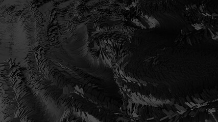 Abstract parametric black background. 3d rendering